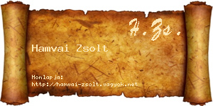 Hamvai Zsolt névjegykártya